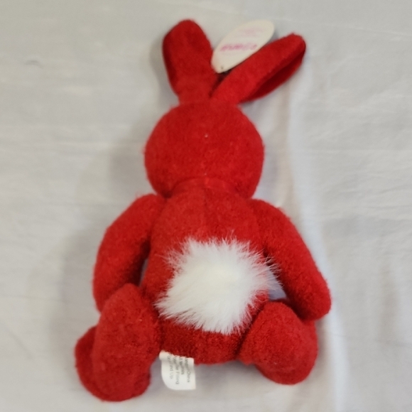 Cherry Red Plush Stuffed Bunny Animal Toy Easter Hunt - Picture 4 of 11